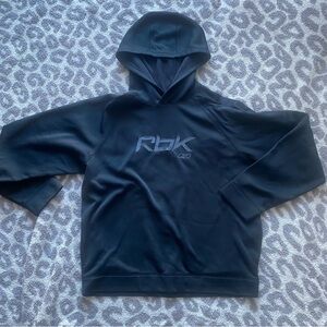 Reebok RBK black men’s hoodie with grey logo embroidery